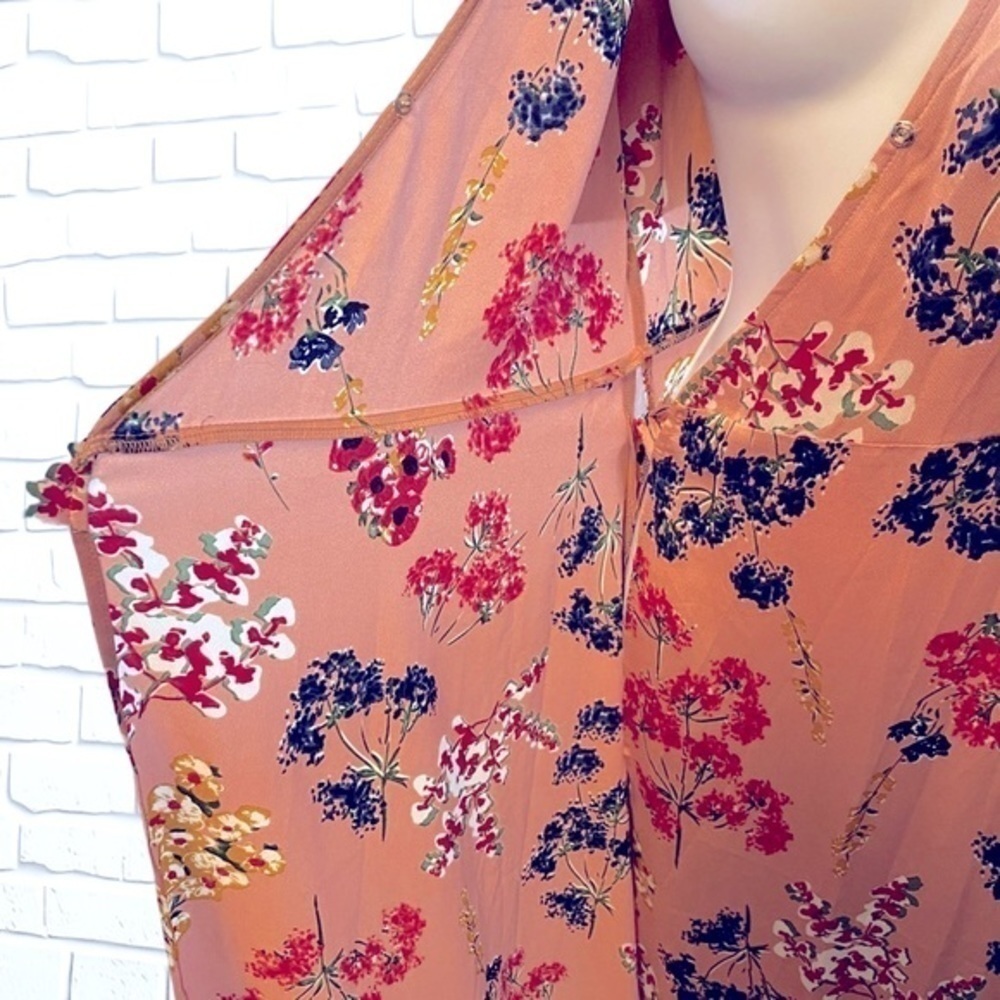 Lulus Mystic Mondays Pink Floral Print Wrap Maxi Dress, Short Sleeves size XS/S - Picture 10 of 15